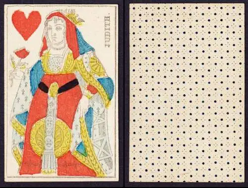 (Herz-Dame) Judith - Queen of Hearts / Reine de coeur / playing card carte a jouer Spielkarte cards cartes