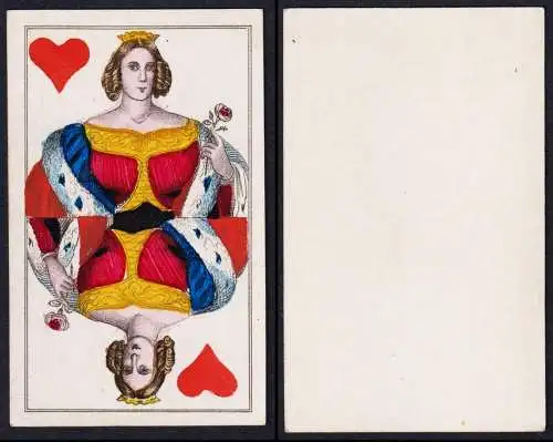 (Herz-Dame) - Queen of Hearts / Reine de coeur / playing card carte a jouer Spielkarte cards cartes