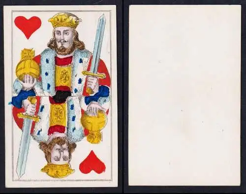 (Herz-König) - King of Hearts / Roi de coeur / playing card carte a jouer Spielkarte cards cartes