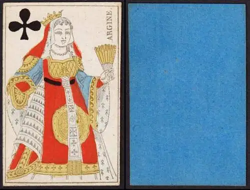 (Kreuz-Dame) - Queen of Clubs / Reine de trèfle / playing card carte a jouer Spielkarte cards cartes