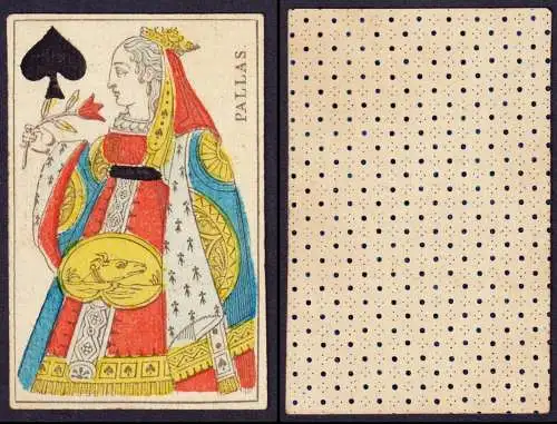 (Pik-Dame) Pallas - Queen of Spades / Reine de pique / playing card carte a jouer Spielkarte cards cartes