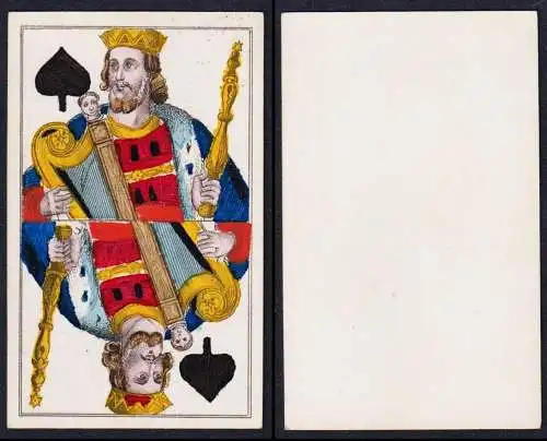 (Pik-König) - King of Spades / Roi de pique / playing card carte a jouer Spielkarte cards cartes