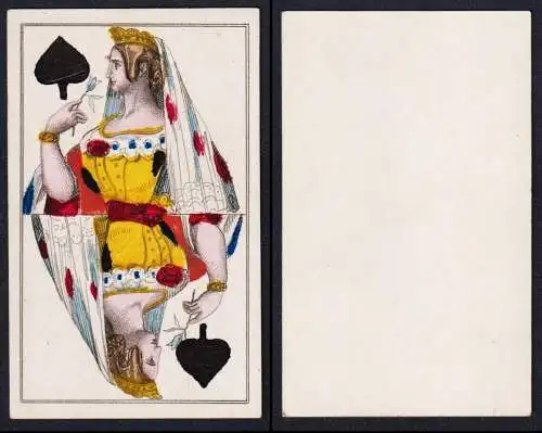 (Pik-Dame) - Queen of Spades / Reine de pique / playing card carte a jouer Spielkarte cards cartes