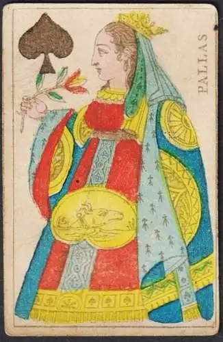 (Pik-Dame) Pallas - Queen of Spades / Reine de pique / playing card carte a jouer Spielkarte cards cartes