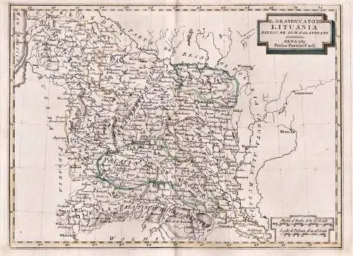 Il Granducato di Lituania diviso ne suoi Palatinati - Lithuania Litauen Lietuva