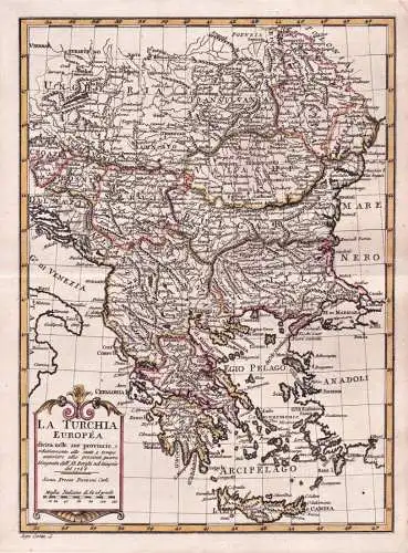 La Turchia Europea divisa nelle sue provincie - Greece Albania Macedonia / Bulgaria Romania Serbia / Kosovo Bo