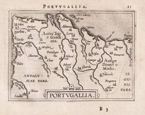 Portugallia - Portugal / map Karte / Epitome du theatre du monde / Theatro del Mondo / Theatrum orbis terrarum