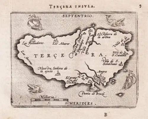 Tercera Insula / Tercera - Terceira island Azores Portugal Insel island ile / map Karte / Epitome du theatre d