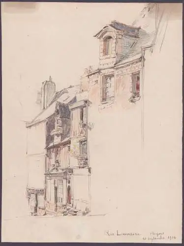 Rue Lionnaise Angers - Zeichnung drawing dessin