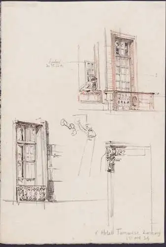 l'Hotel ... - Architektur Studien Architecture studies / Zeichnung drawing dessin