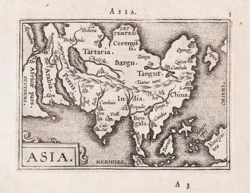 Asia - Asia Asien continent Kontinent China India Russia / map Karte / Epitome du theatre du monde / Theatro d