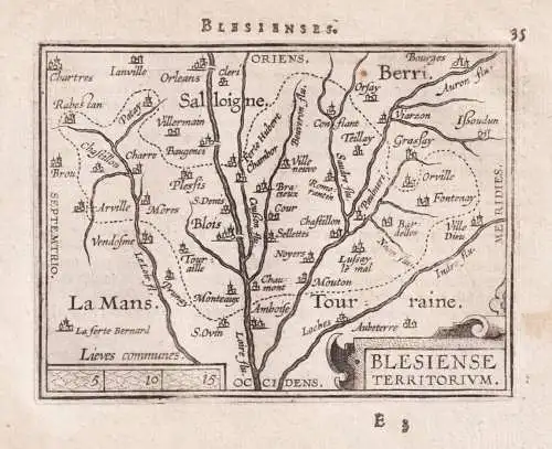 Blesien se Territorium - Blois Blaisois Loir-et-cher / France Frankreich / carte map Karte / Epitome du theatr