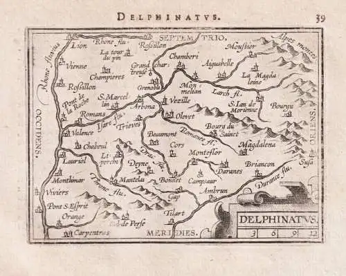 Delphinatus - Dauphine Isere Drome Hautes-Alpes / France Frankreich / carte map Karte / Epitome du theatre du