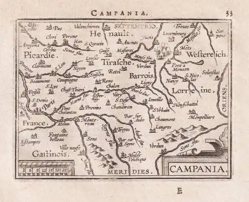 Campania - Champagne Aisne Seine-et-Marne / France Frankreich / carte map Karte / Epitome du theatre du monde