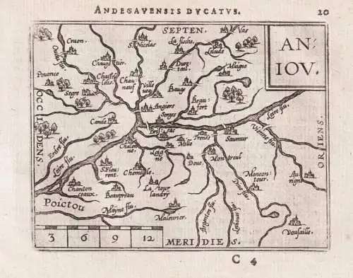 Aniou - Anjou Angers Maine-et-Loire France Frankreich / carte map Karte / Epitome du theatre du monde / Theatr