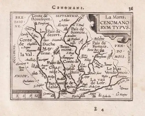 La Mans Cenomano Rum Typus - Maine Le Mans / France Frankreich / carte map Karte / Epitome du theatre du monde