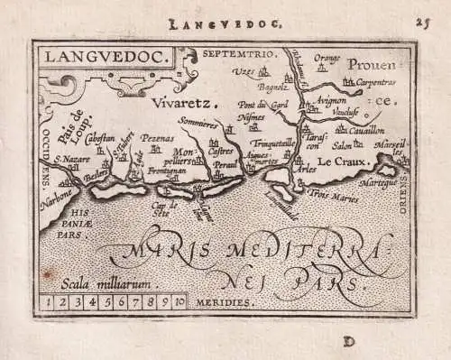 Languedoc - Languedoc Midi-Pyrenees Occitanie / France Frankreich / carte map Karte / Epitome du theatre du mo