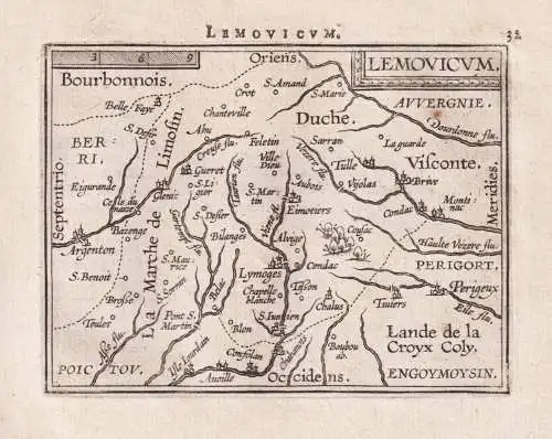 Lemouicum - Limousin Limoges Haute-Vienne Nouvelle Aquitaine / France Frankreich / carte map Karte / Epitome d