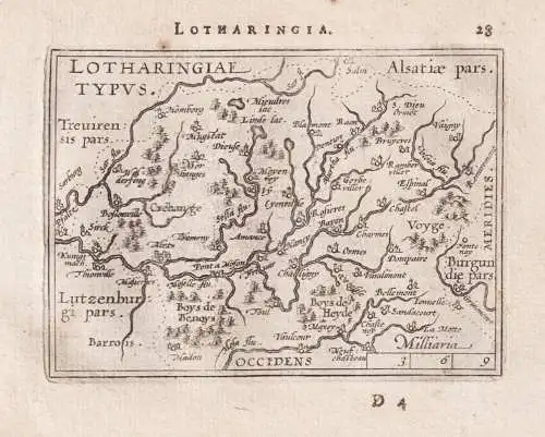 Lotharingia / Lotharingiae Typus - Lothringen Lorraine Nancy Metz / France Frankreich / carte map Karte / Epit