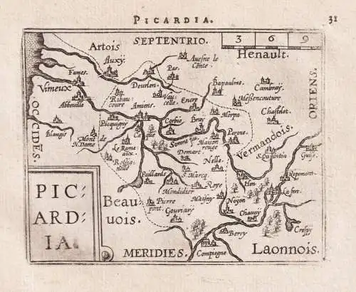 Picardia - Picardie Aisne Oise Somme / France Frankreich / carte map Karte / Epitome du theatre du monde / The