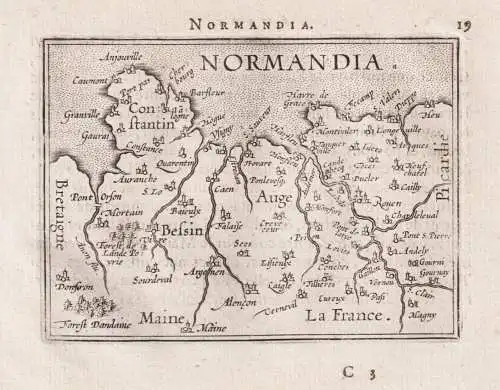 Normandia - Normandie Normandy Rouen Cherbourg Dieppe France Frankreich / carte map Karte / Epitome du theatre