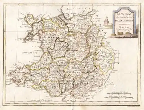 Le Province che sono all'Ouest dell'Inghilterra - Wales Cardiff Worcester / Gloucestershire Hertfordshire Warw