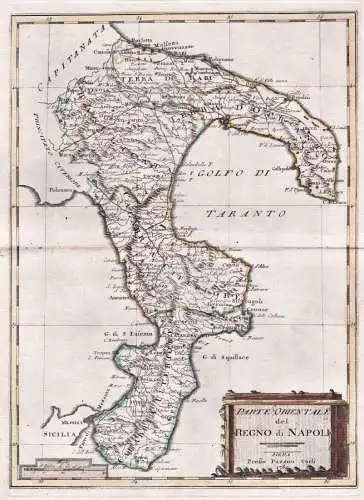 Parte Orientale del Regno di Napoli - Calabria Basilicata Puglia / Italia Italy Italien
