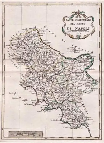 Parte Occidentale del Regno di Napoli - Napoli Salerno Caserta Sorrento Campania / Italia Italy Italien