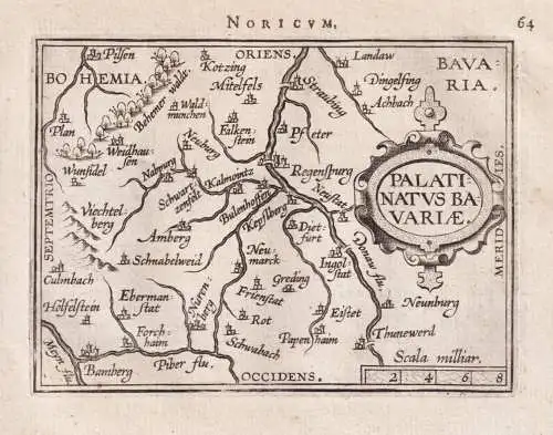 Noricum / Palatinatus Bavariae - Oberpfalz Bayern Bavaria Pfalz Regensburg / carte map Karte / Epitome du thea