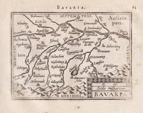 Bavaria - Bayern Oberbayern Niederbayern Bavaria / carte map Karte / Epitome du theatre du monde / Theatro del