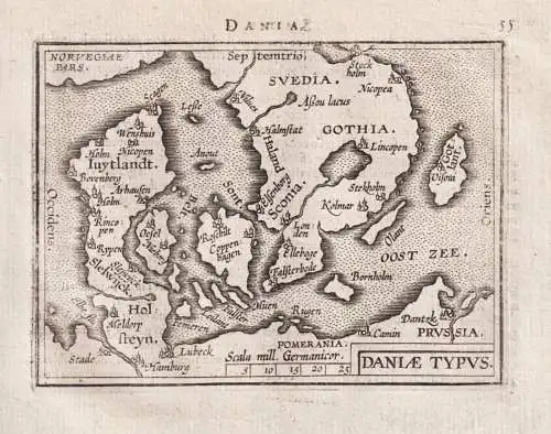 Dania / Daniae typus - Danmark Denmark Dänemark / Sverige Sweden Schweden / carte map Karte / Epitome du thea