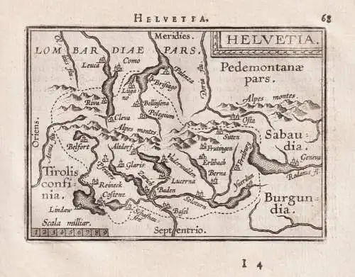 Helvetia - Schweiz Suisse Switzerland / carte map Karte / Epitome du theatre du monde / Theatro del Mondo / Th
