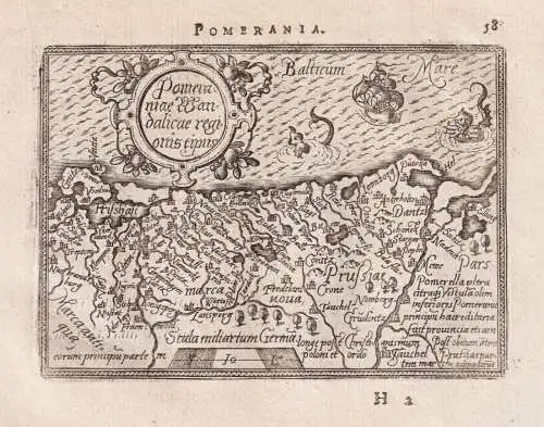 Pomerania / Pomeraniae Wandalicae regionis tipus - Polska Polen Poland / Pommern Pomerania / carte map Karte /