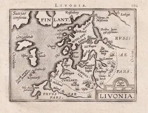 Livonia - Estonia Latvia Livonia / Lithuania Estland Lettland Litauen / carte map Karte / Epitome du theatre d