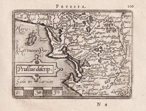 Prussia / Prussiae descrip. - Ostpreußen Polska Polen Poland Lithuania Litauen / carte map Karte / Epitome du