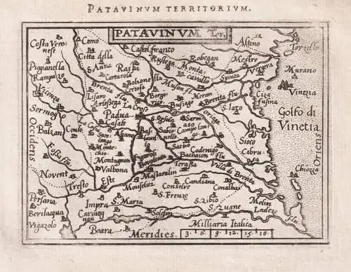 Patavinum Ter. - Padova Veneto Venetia Venezien / Italia Italy Italien / carte map Karte / Epitome du theatre