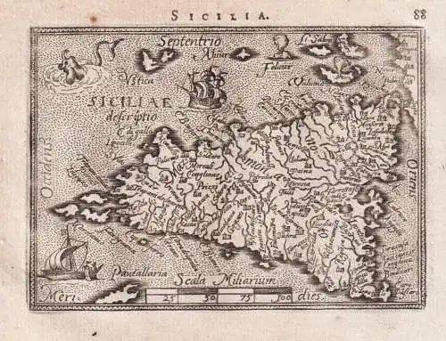 Sicilia / Siciliae Descriptio - Sizilia Sicily Sizilien / isola Insel island / Italia Italy Italien / carte ma