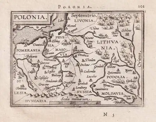 Polonia - Polska Polen Poland / Lithuania Litauen / carte map Karte / Epitome du theatre du monde / Theatro de