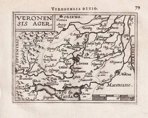 Veronensis Ager - Verona Veneto Venetien Venezien / Italia Italy Italien / carte map Karte / Epitome du theatr