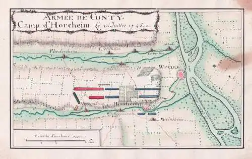 Armée de Conty. Camp d'Horcheim. Le 30 Juillet 1745. - Worms Horchheim Eisbachtal Hessen Rhein Heppenheim Wie