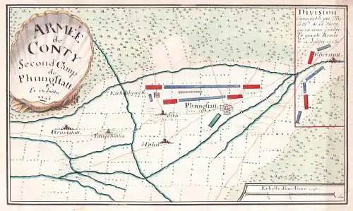Armée de Conty. Second camp de Phungstatt Le 13 Juillet 1745. - Pfungstadt Eberstadt Eschollbrücken Eich Hah