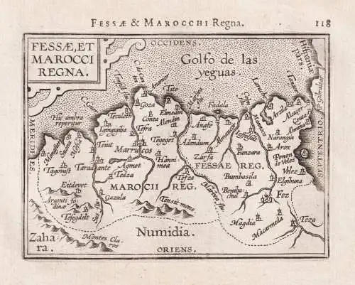 Fessae et Marocci Regna - Marocco Maroc Marokko / North Africa Nordafrika Afrika / carte map Karte / Epitome d