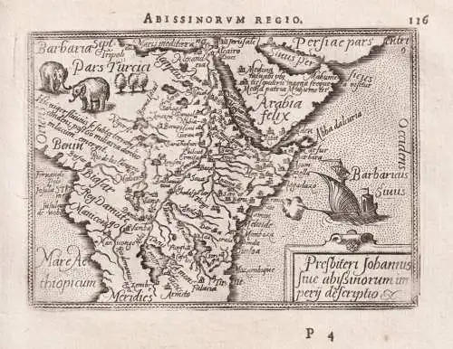 Abissinorum Regio / Presbiteri Johannis sive abysinorum imperii descriptio - East Africa Ostafrika Arabia Arab