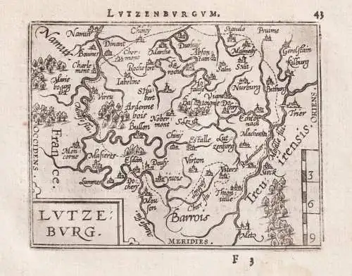 Lutzenburgum / Lutzeburg. - Luxemburg Luxembourg Letzebuerg / carte map Karte / Epitome du theatre du monde /