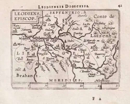 Leodiensis Dioecesis / Leodiens. Episcop. - Liege Lüttich Belgique Belgium Belgien / carte map Karte / Epitom
