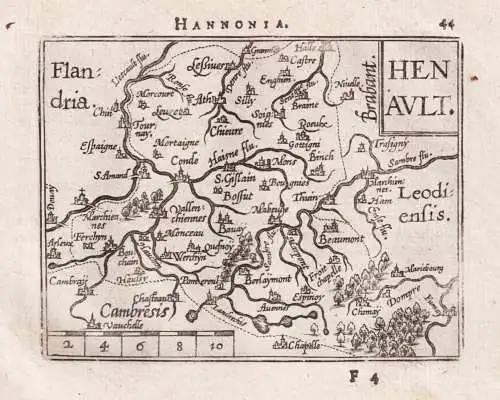 Hannonia / Henault. - Hainaut Hennegau Hainault / Belgique Belgium Belgien / carte map Karte / Epitome du thea