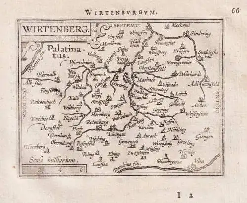 Wirtenburgum / Wirtenberg - Württemberg Heidelberg Heilbronn Tübingen Stuttgart / carte map Karte / Epitome