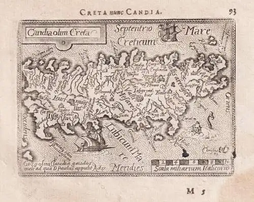 Creta nunc Candia / Candia olim. Creta - Crete Kreta Candia / island Insel Greece Griechenland / carte map Kar
