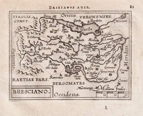 Brixianus Ager / Bresciano - Brescia / Italia Italy Italien / carte map Karte / Epitome du theatre du monde /
