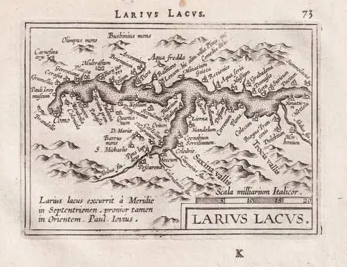 Larius Lacus - Lago di Como Lombardia / Italia Italy Italien  / carte map Karte / Epitome du theatre du monde